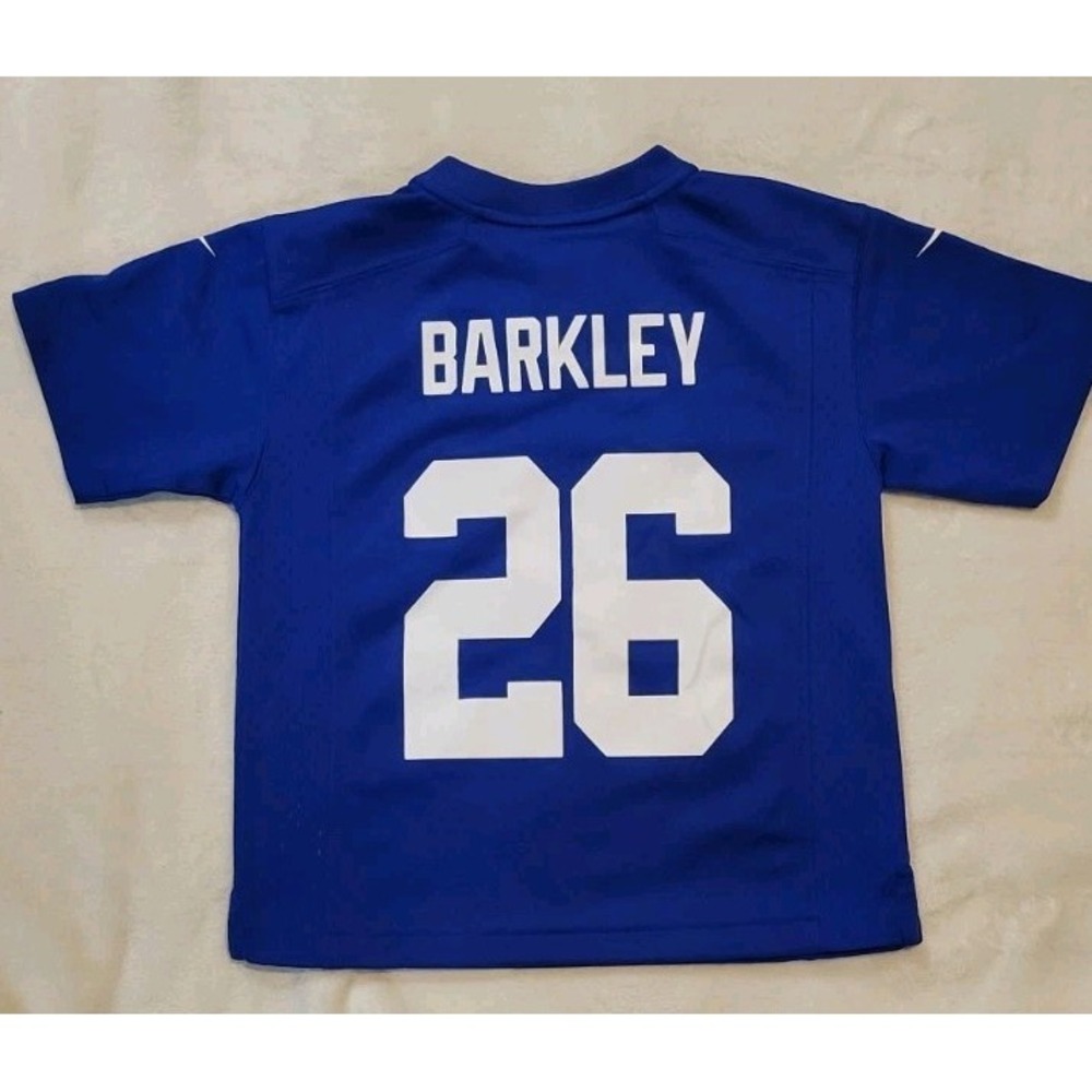 NIKE ON FIELD NY GIANTS SAQUON BARKLEY KIDS SHORT SLEEVE JERSEY SZ MEDIUM (5/6) - Picture 4 of 5